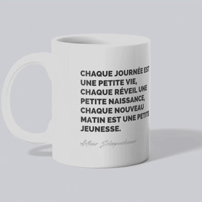 Mug / Tasse Citation de Schopenhauer sur le moment présent (vidéo) - Place des Images