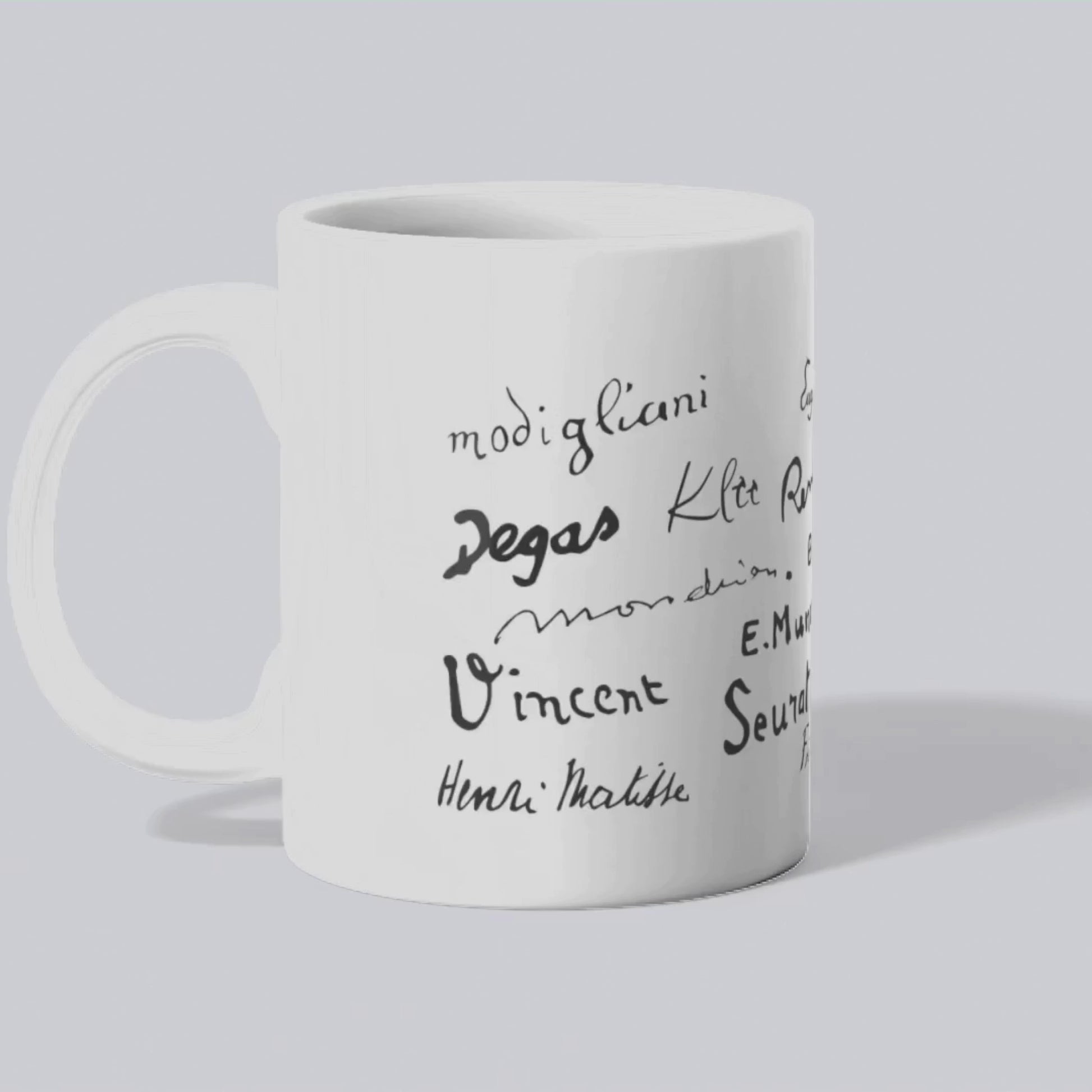 Mug méli-mélo de signatures de peintres (vidéo) - Place des Images