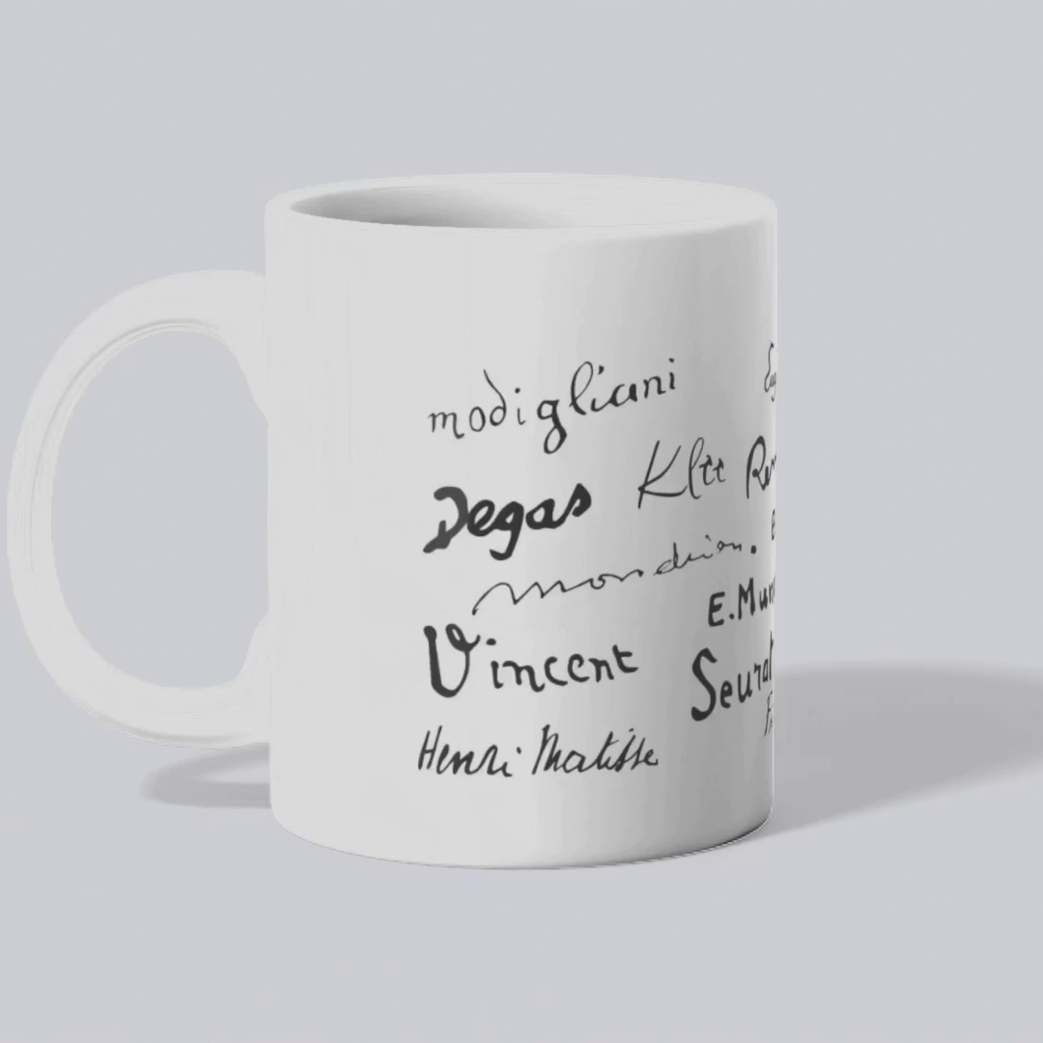 Mug méli-mélo de signatures de peintres (vidéo) - Place des Images