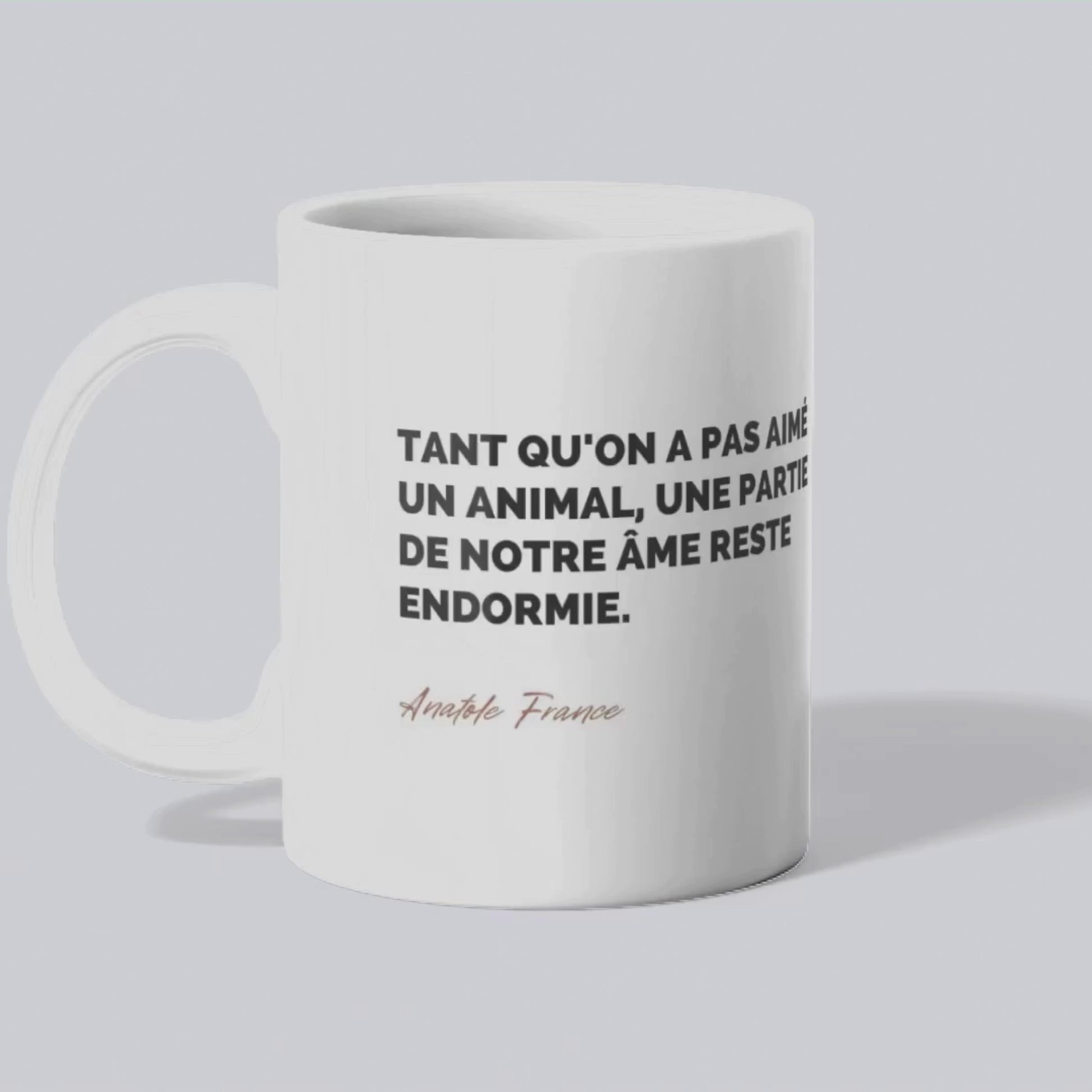 Tasse Citation d'Anatole France sur les chiens, vidéo - Place des Images