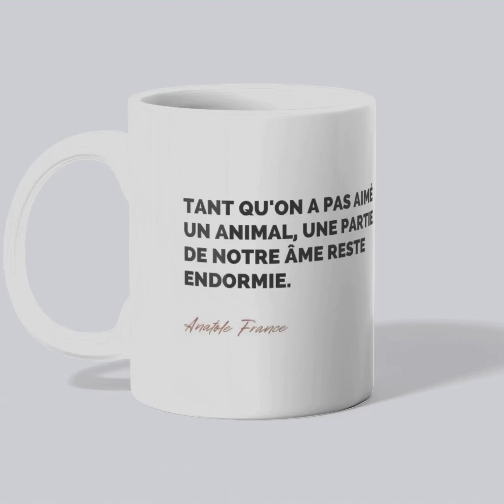 Tasse Citation d'Anatole France sur les chiens, vidéo - Place des Images