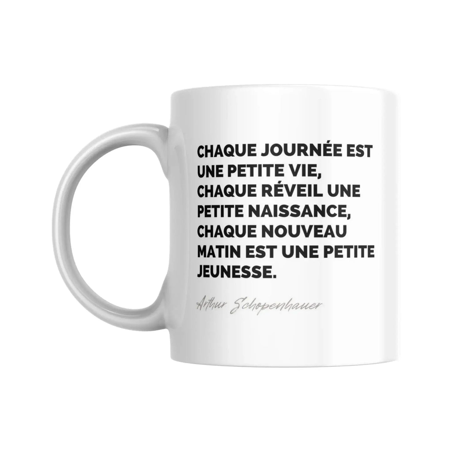 Mug Citation d'Arthur Schopenhauer sur le moment présent - Place des Images
