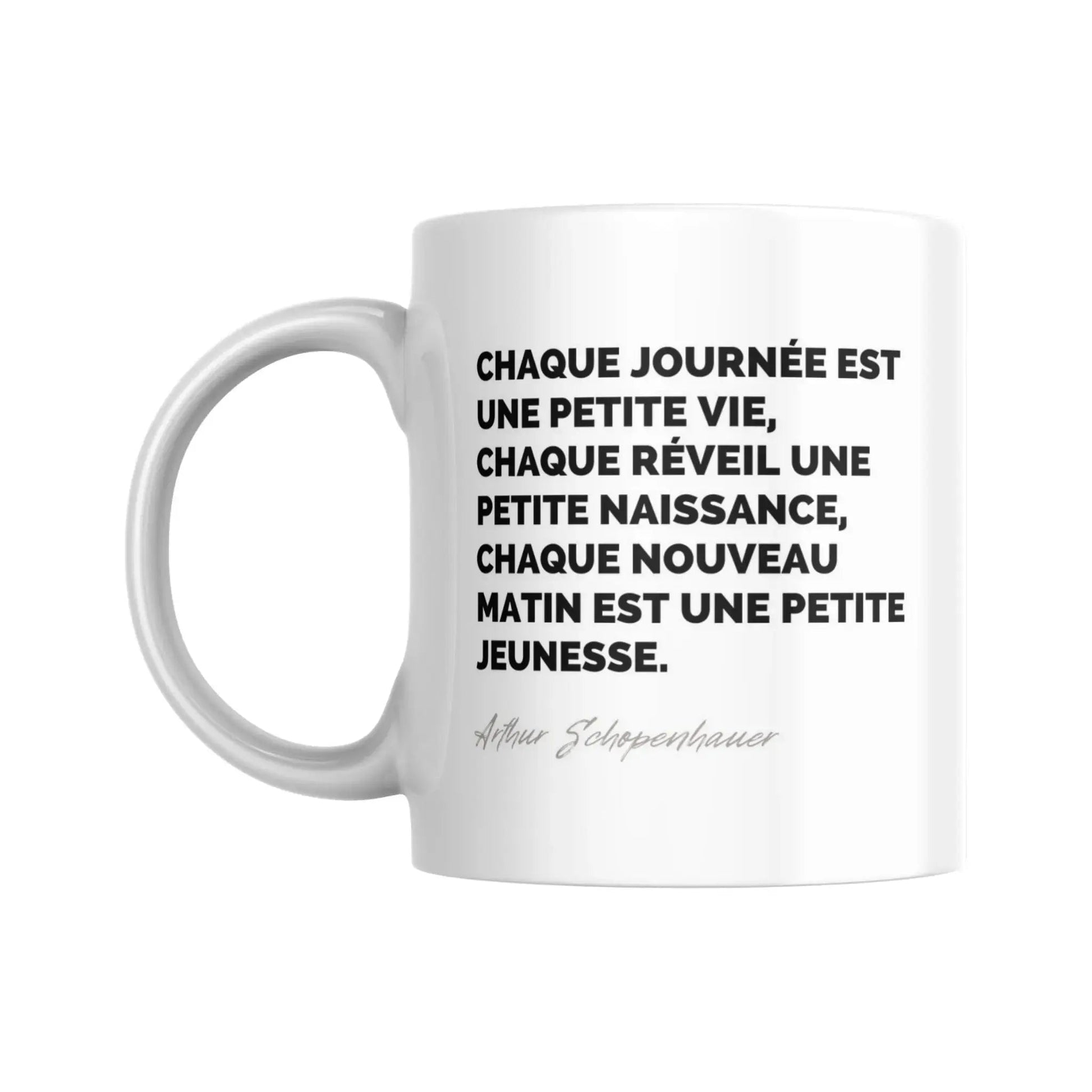 Mug Citation d'Arthur Schopenhauer sur le moment présent - Place des Images