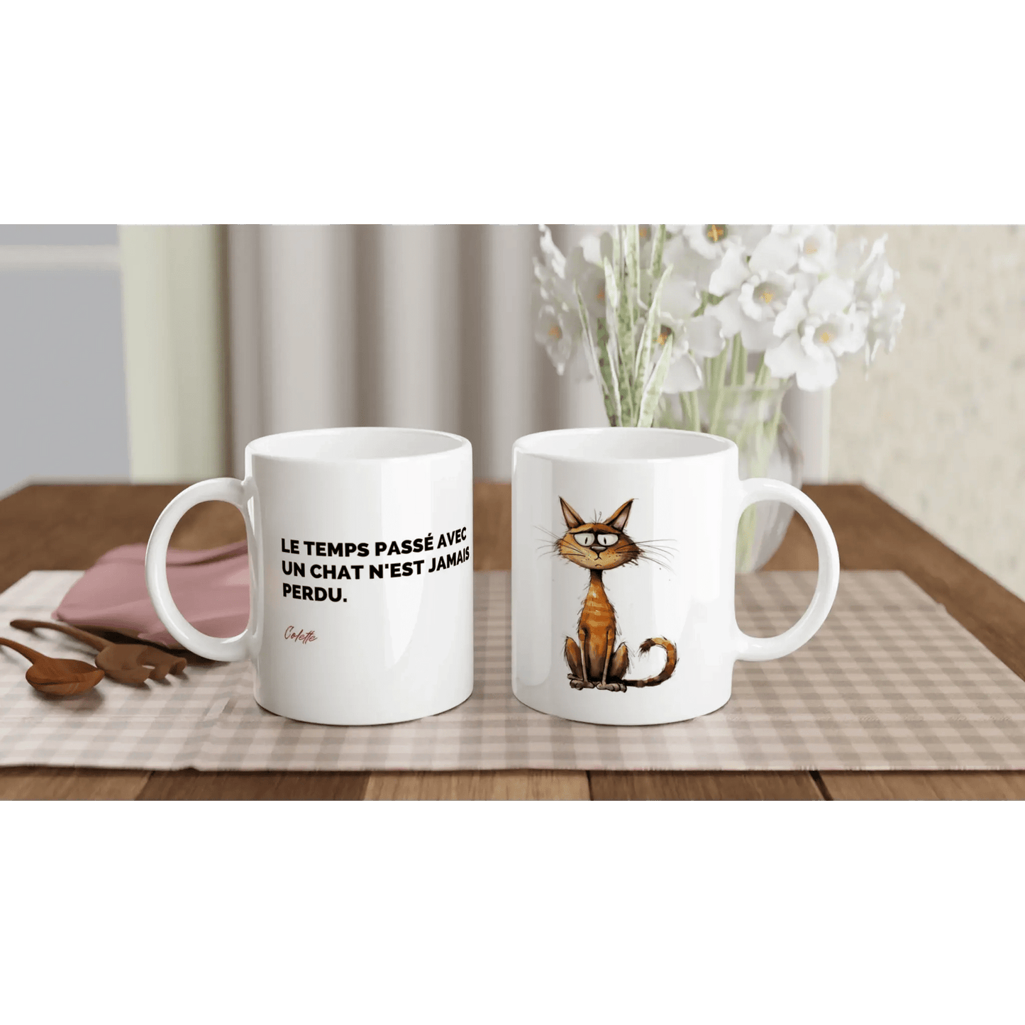 Tasse Citation de Colette sur les chats - Place des Images