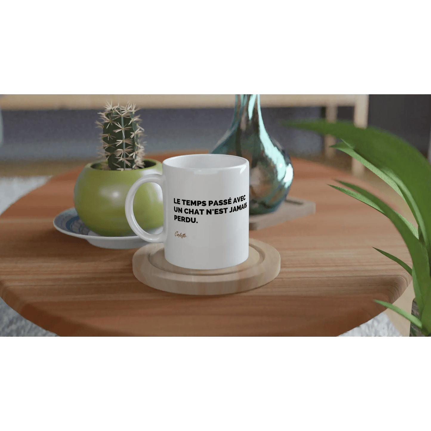 Tasse Citation de Colette sur les chats - Place des Images