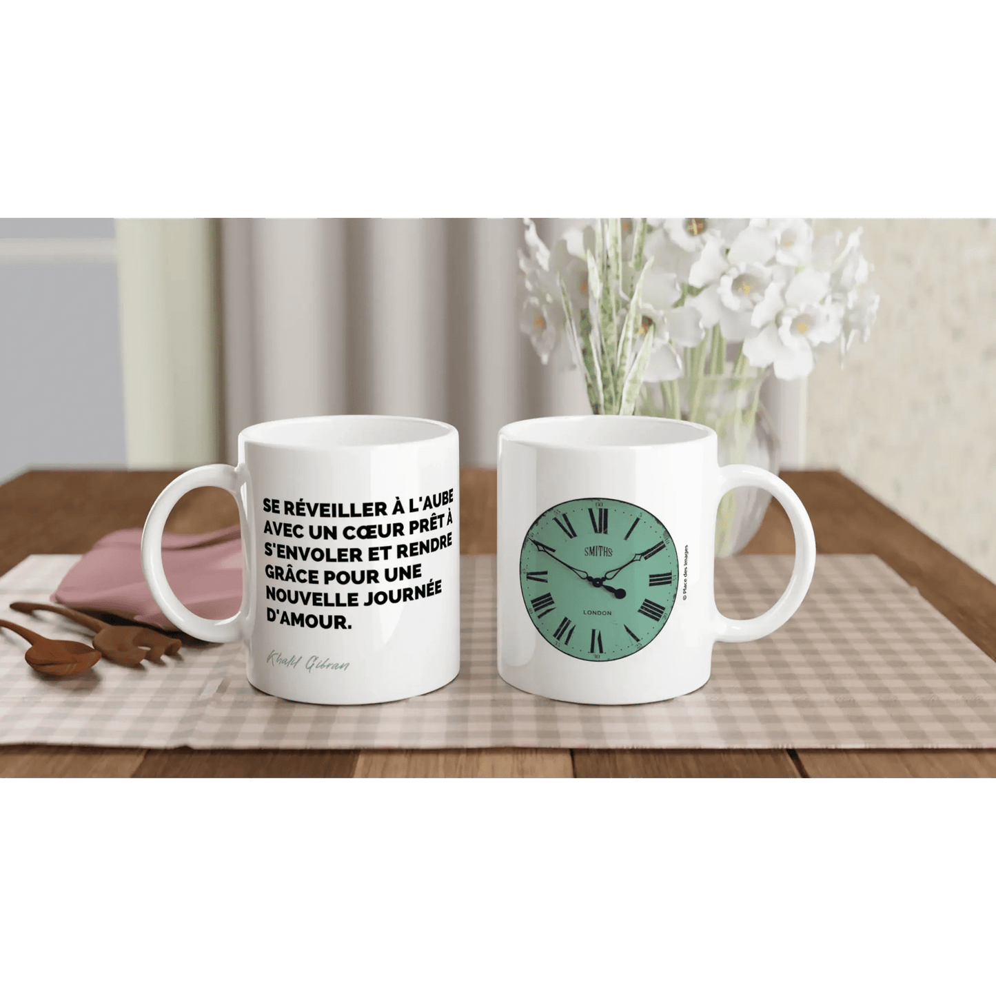 Mug / Tasse Citation de Khalil Gibran sur le moment présent (vue d'ensemble) - Place des Images