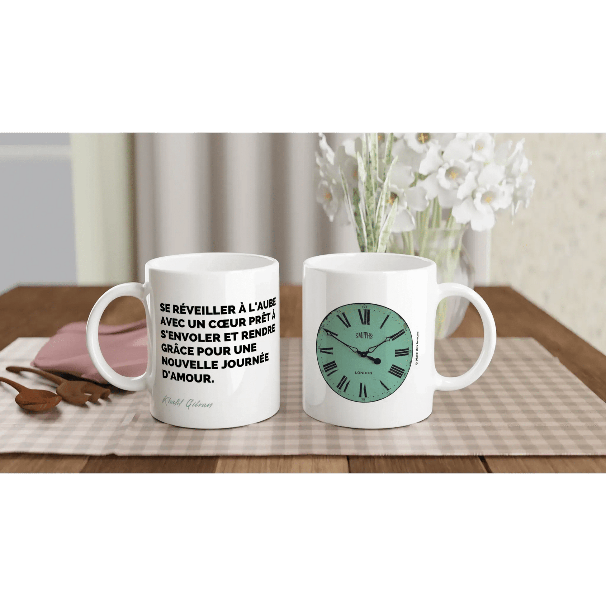 Mug / Tasse Citation de Khalil Gibran sur le moment présent (vue d'ensemble) - Place des Images