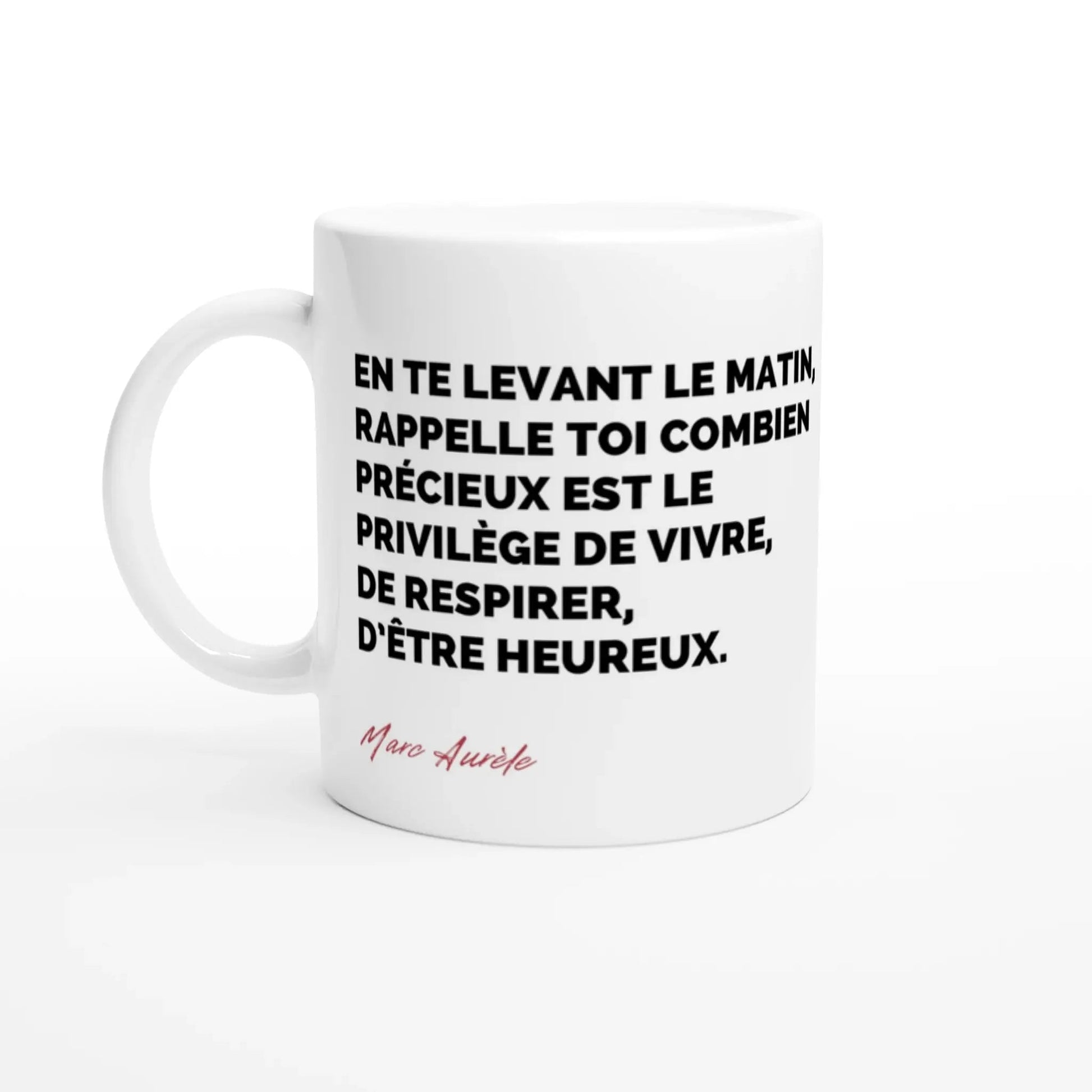Mug / Tasse Citation de Marc Aurèle sur le moment présent (vue citation) - Place des Images