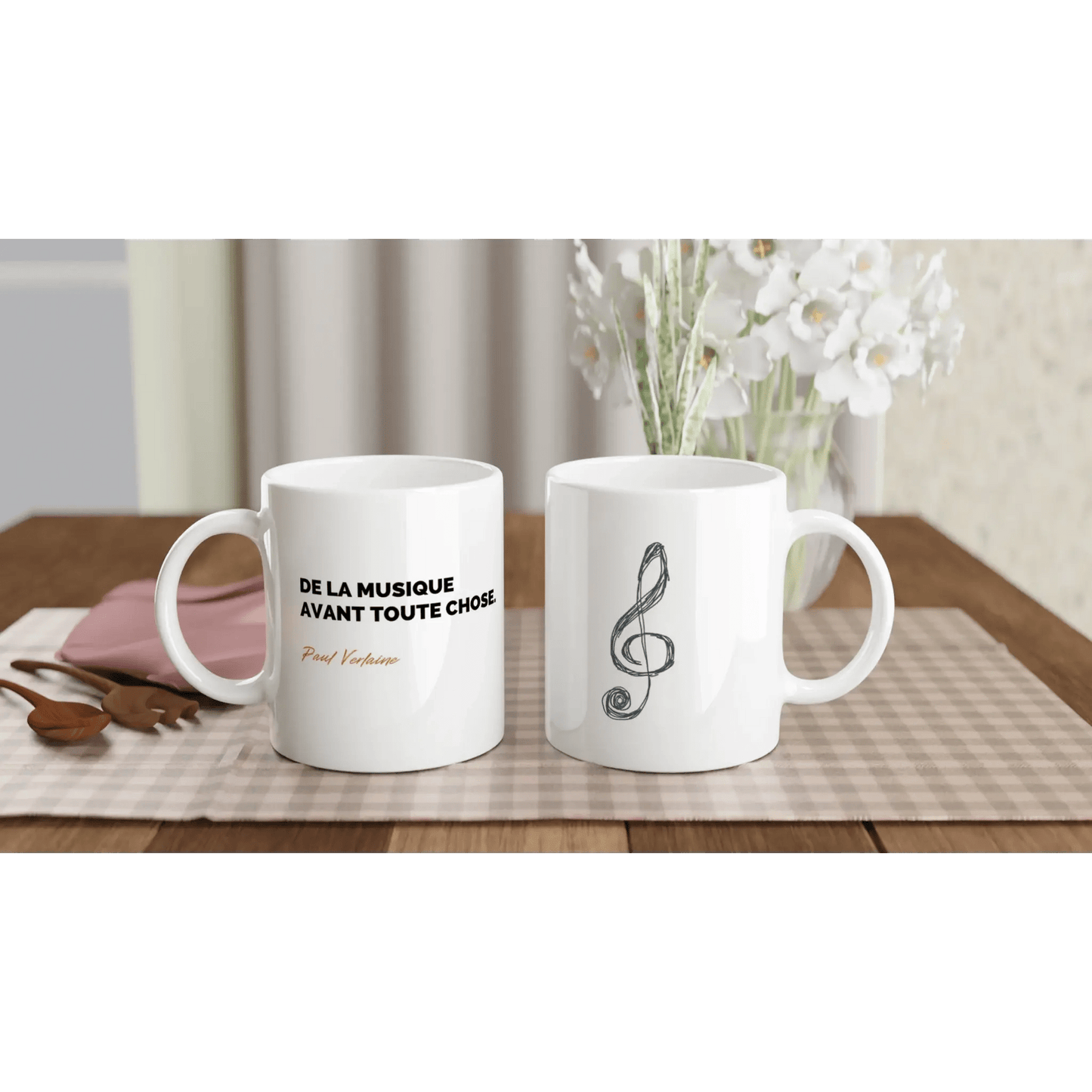 Tasse Citation de Paul Verlaine sur la musique (vue d'ensemble) - Place des Images