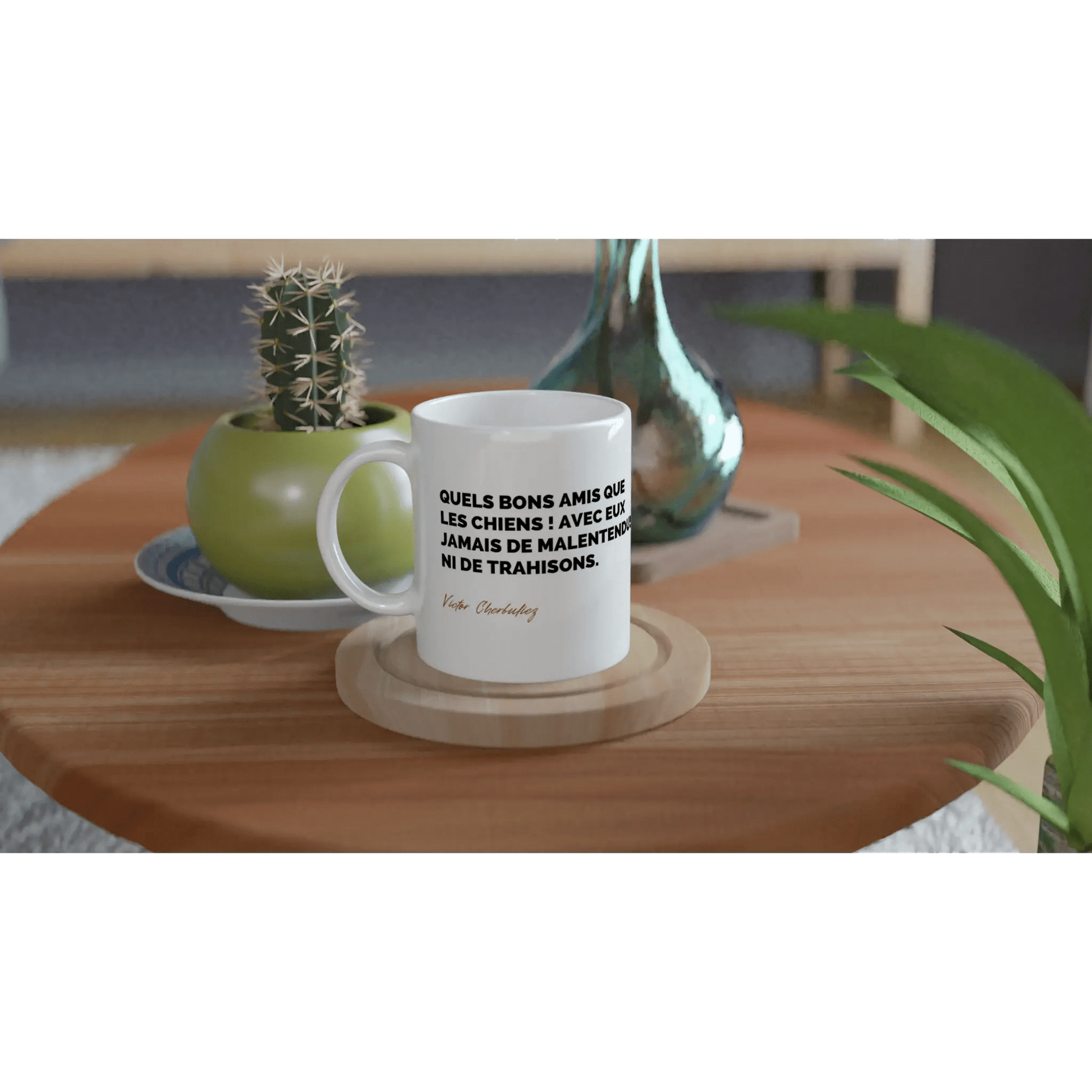Tasse Citation de Victor Cherbuliez sur les chiens - Place des Images