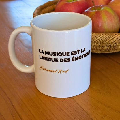 Mug avec une citation du philosophe E. Kant sur la musique