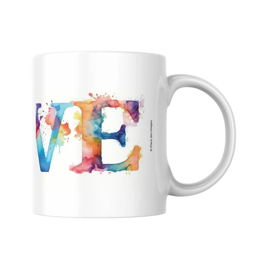 Mug "LOVE" façon aquarelle (partie droite) -  Place des Images