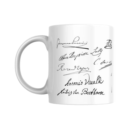 Mug méli-mélo de signatures de compositeurs de musique (partie gauche) -  Place des Images