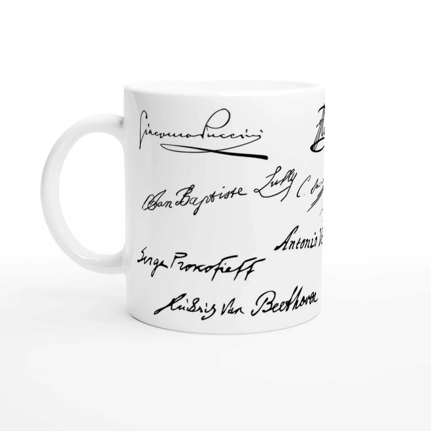 Tasse méli - mélo de signatures de compositeurs de musique - Place des Images