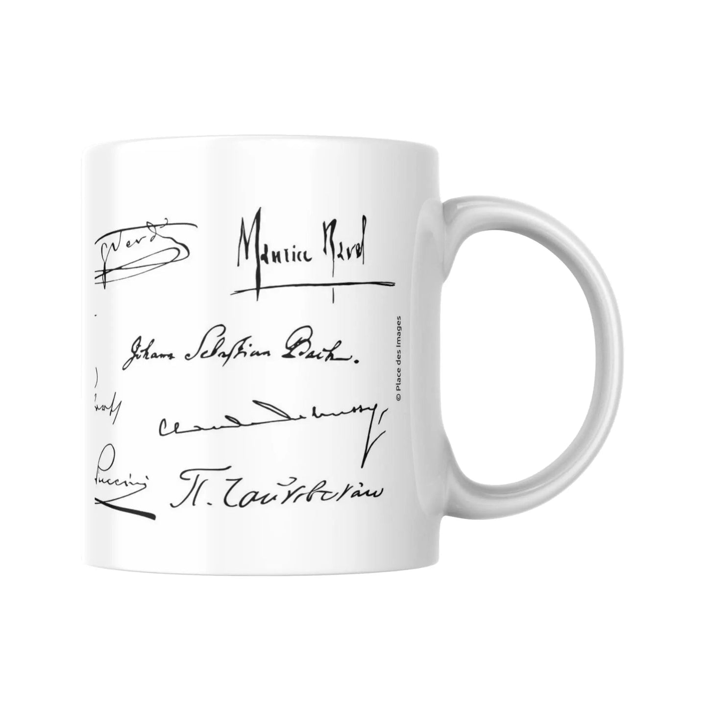 Mug méli-mélo de signatures de compositeurs de musique (partie droite) -  Place des Images