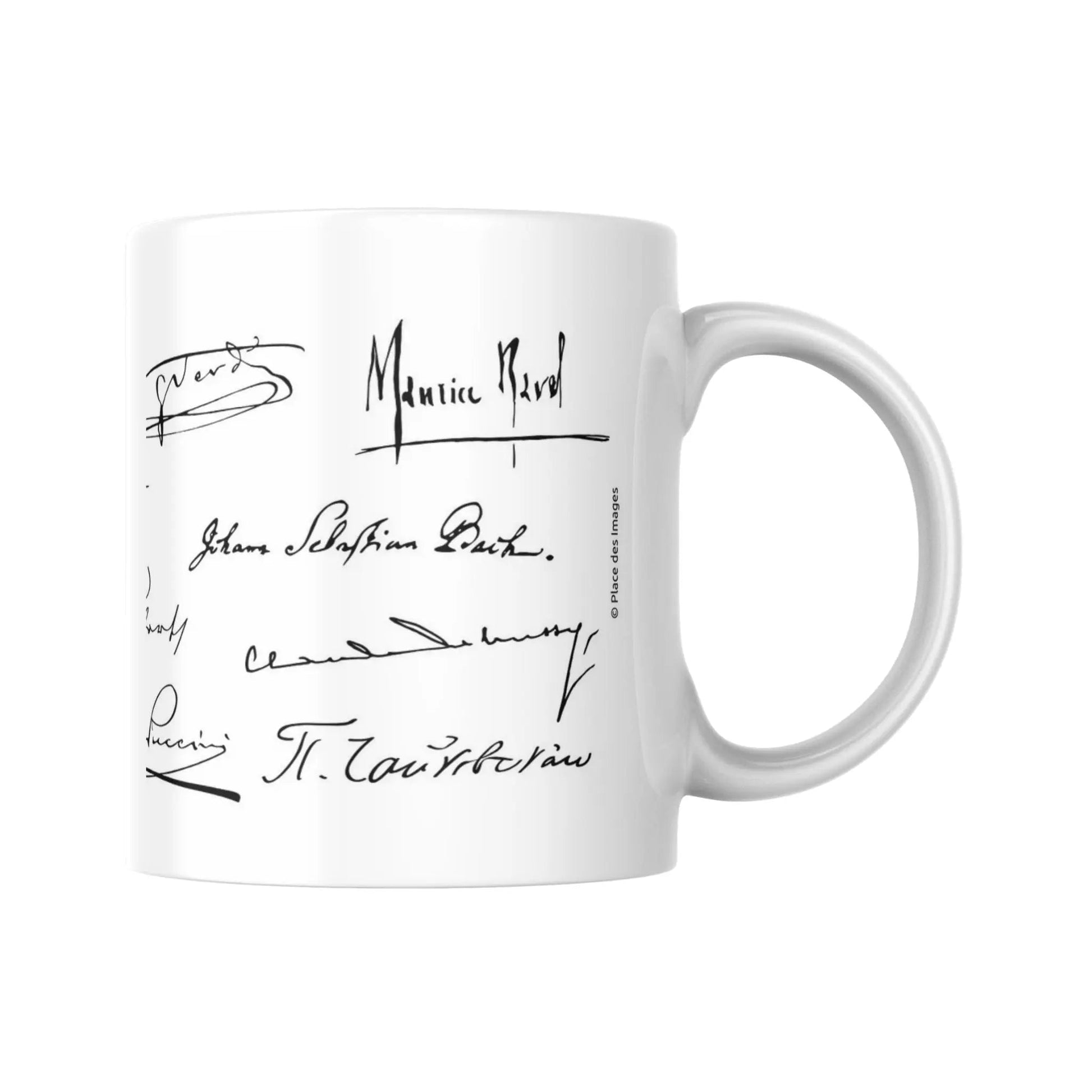 Mug méli-mélo de signatures de compositeurs de musique (partie droite) -  Place des Images